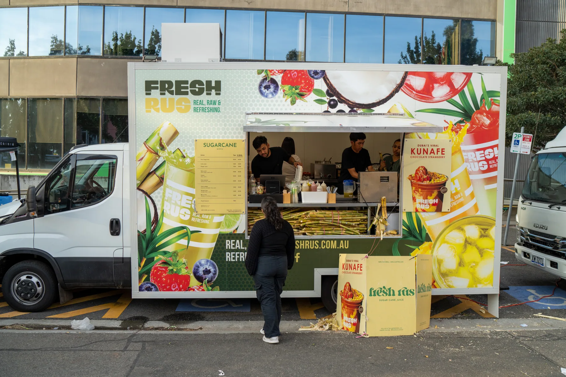 Fresh food truck photographed at a Sydney market
