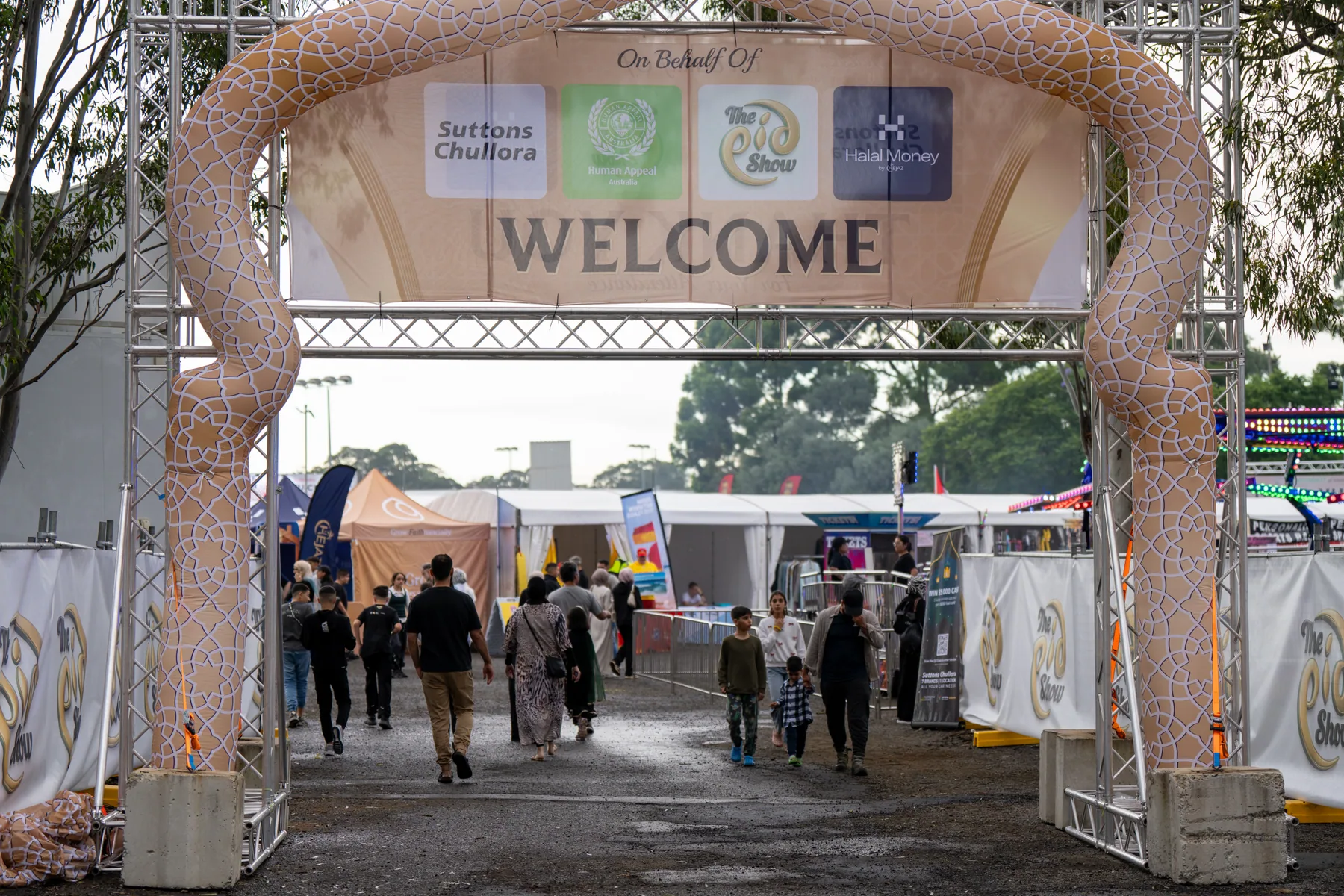 Entrance signage and event entry photographed for community food event coverage