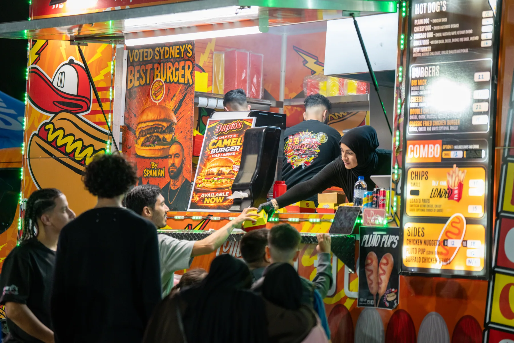 Food vendor photographed during evening event coverage