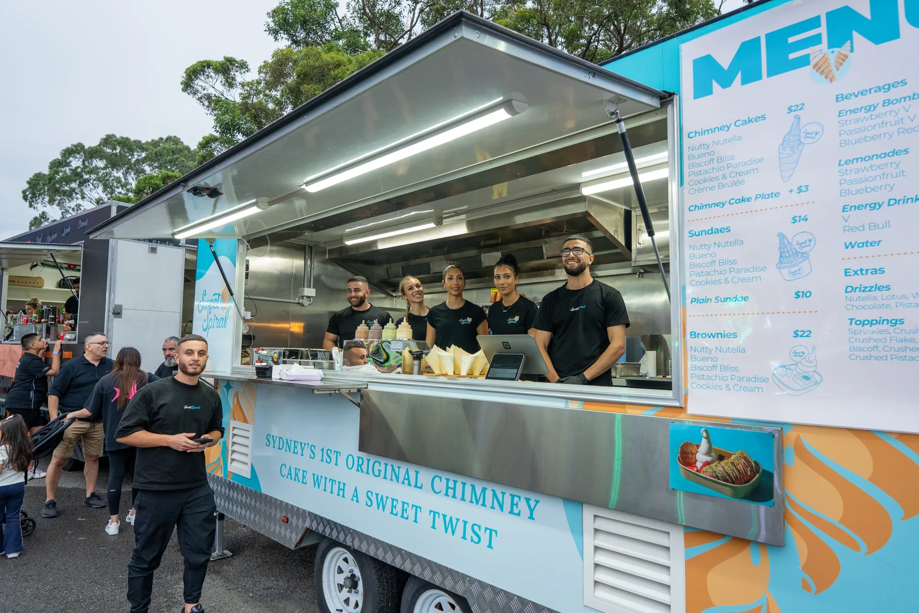 Food vendor truck photographed as part of event media coverage